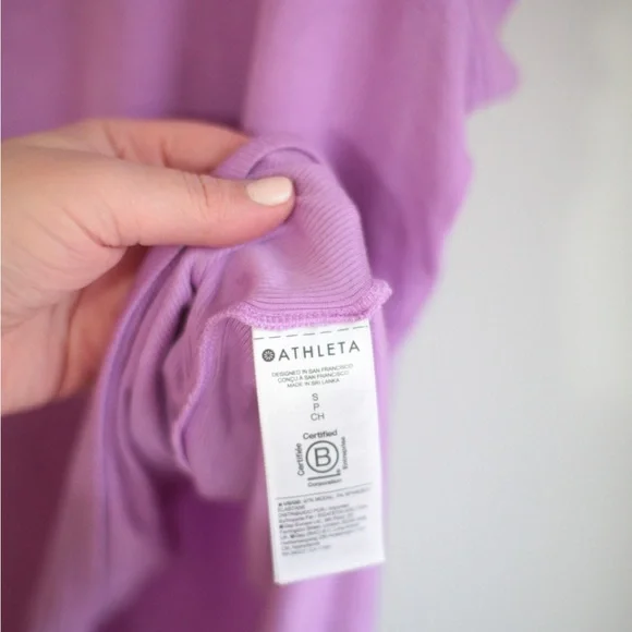 Athleta Purple High-Low Tee | Soft Athleisure Top - Picture 6 of 8